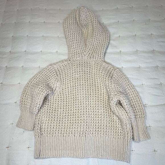 Old Navy Textured Cardigan Sweater Hoodie Girls/Boys 0-3M Cream Cotton - Picture 4 of 7
